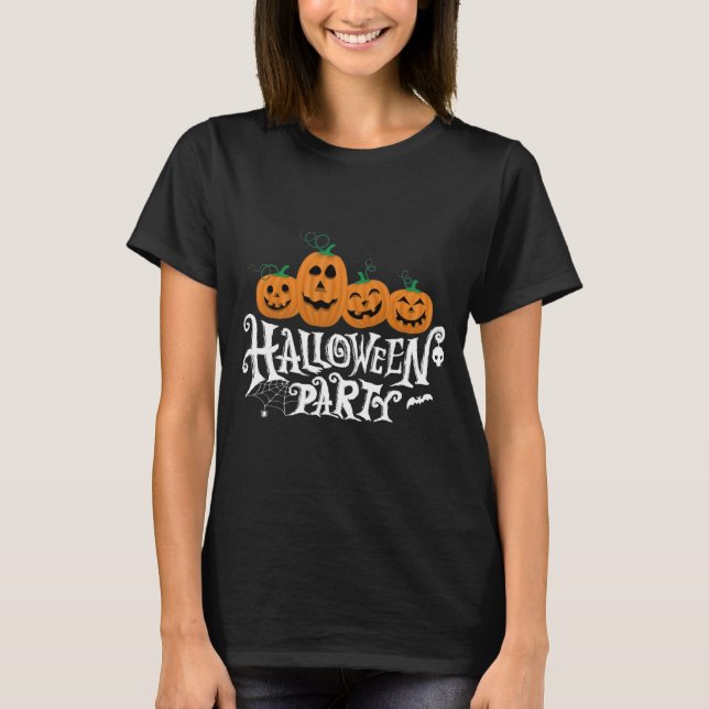 Happy Halloween mit Kürbissen. T-Shirt (Vorderseite)