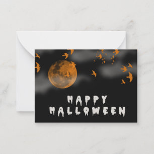 Happy Halloween mit Vollmond Mitteilungskarte