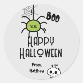 Happy Halloween moderne Geschenksticker Runder Aufkleber