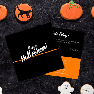 Happy Halloween Moderne Schwarze Party Einladung