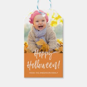 Happy Halloween Modernes Halloween Foto-Geschenkta Geschenkanhänger
