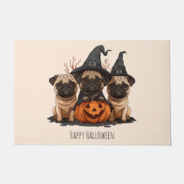 Happy Halloween Mops Kürbislaternen Fußmatte