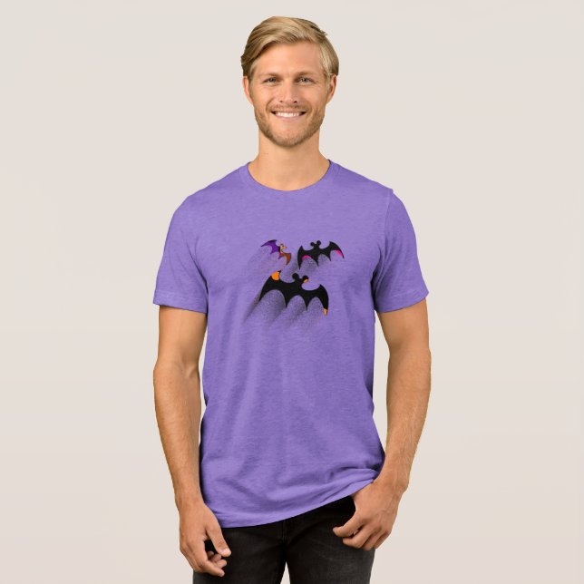 Happy Halloween Motif Tri-Blend Shirt (Vorderseite voll)