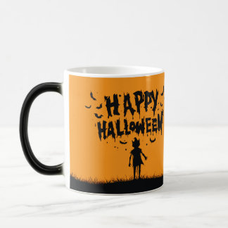 Happy Halloween:Mug with Mysterious Silhouette Verwandlungstasse