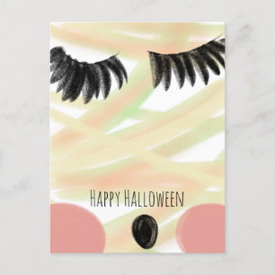 Happy Halloween Mummy Doddle Hand Drawn Danke Postkarte