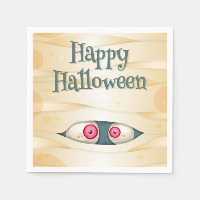 Happy Halloween Mummy Serviette (Vorderseite)