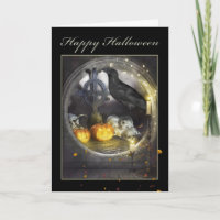 Happy Halloween Mystical Raven Grußkarte