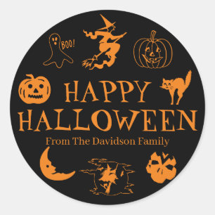 Happy Halloween Namensgeschenk für Aufkleber