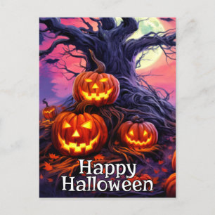 Happy Halloween Nefarious Pumpkin After Midnight Postkarte
