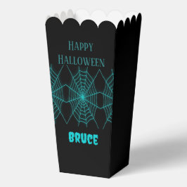 Happy Halloween Neon Blue Spiderweb schwarz Geschenkschachtel