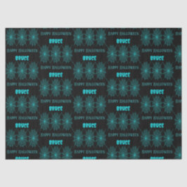 Happy Halloween Neon Blue Spiderweb schwarz Seidenpapier