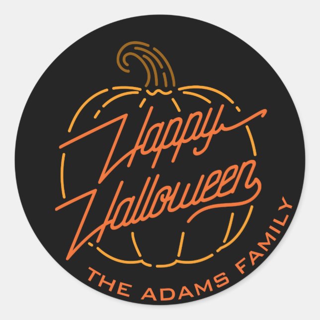 Happy Halloween Neon Personalisiert Stickers (Vorderseite)