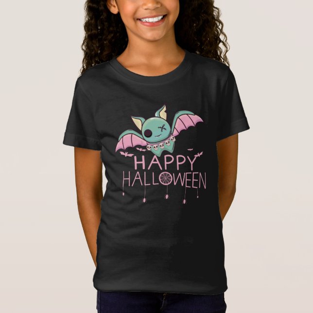 Happy Halloween Niedlich Bat T-Shirt (Vorderseite)