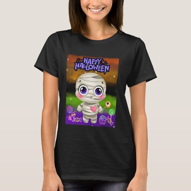 Happy Halloween Niedlich Big Eye Mama Liebe Candy T-Shirt (Vorderseite)