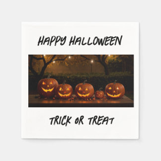 Happy Halloween, Niedlich Carved Pumpkins Serviette