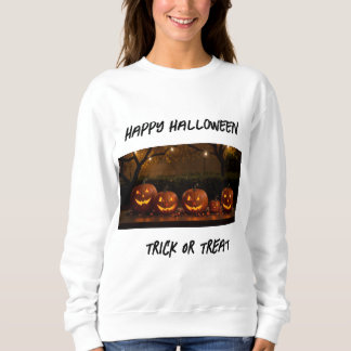 Happy Halloween, Niedlich Carved Pumpkins Sweatshirt