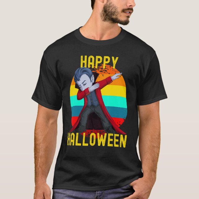 Happy Halloween Niedlich Dabbing Dracula Kids Vamp T-Shirt (Vorderseite)