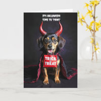 Happy Halloween Niedlich Devil Hund Dackel