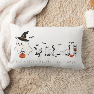 Happy Halloween Niedlich Ghost Cats Lendenkissen