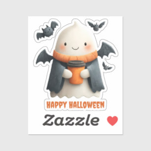 Happy Halloween Niedlich Ghost Design Aufkleber