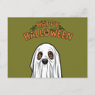Happy Halloween Niedlich Ghost Dog Feiertagspostkarte