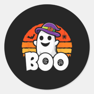 Happy Halloween - Niedlich Ghost Hexe - Boo - Funn Runder Aufkleber