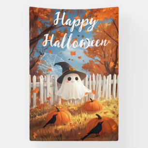 Happy Halloween Niedlich Ghost und Pumpkins Banner