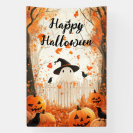 Happy Halloween Niedlich Ghost und Pumpkins Banner