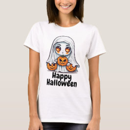 Happy Halloween Niedlich Ghost und Pumpkins T-Shirt