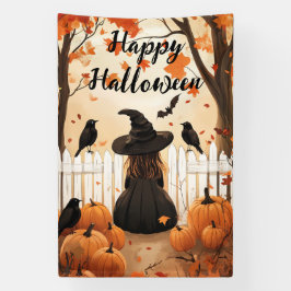 Happy Halloween Niedlich Hexe und Pumpkins Banner