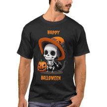 Happy Halloween Niedlich Kawaii Skeleton & Pumpkin