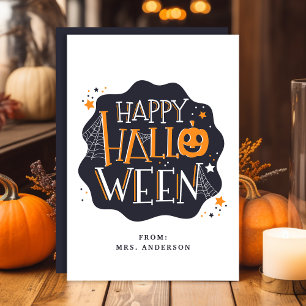 Happy Halloween Niedlich Kids Classroom Card Einladung
