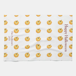 Happy Halloween niedlich-Orangenkürbis Geschirrtuch