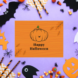 Happy Halloween Niedlich Pumpkin Orange Postkarte