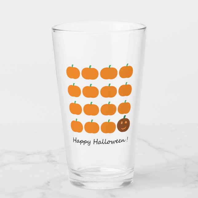 Happy Halloween Niedlich Pumpkin Patch Glas (Vorderseite)