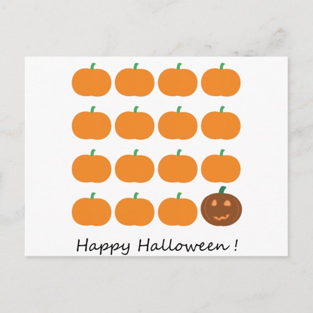 Happy Halloween Niedlich Pumpkin Patch Postkarte (Vorderseite)