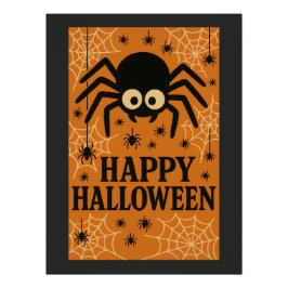 Happy Halloween Niedlich Spider Retro Party Poster