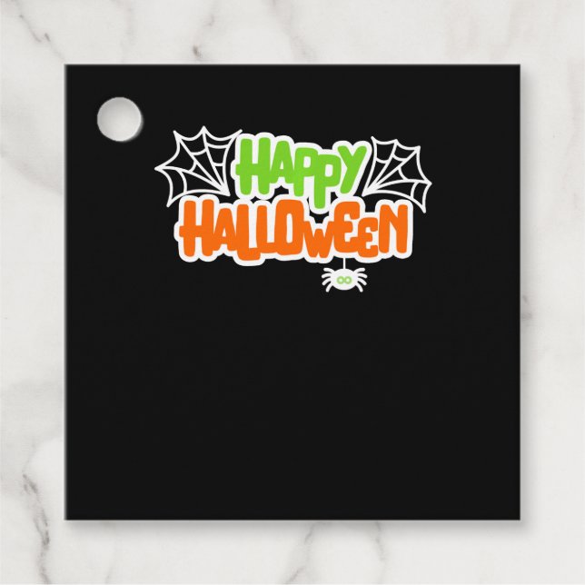Happy Halloween Niedlich Spider Web Geschenkanhänger (Vorderseite)