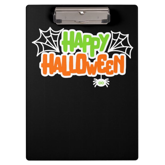 Happy Halloween Niedlich Spider Web Klemmbrett (Vorderseite)