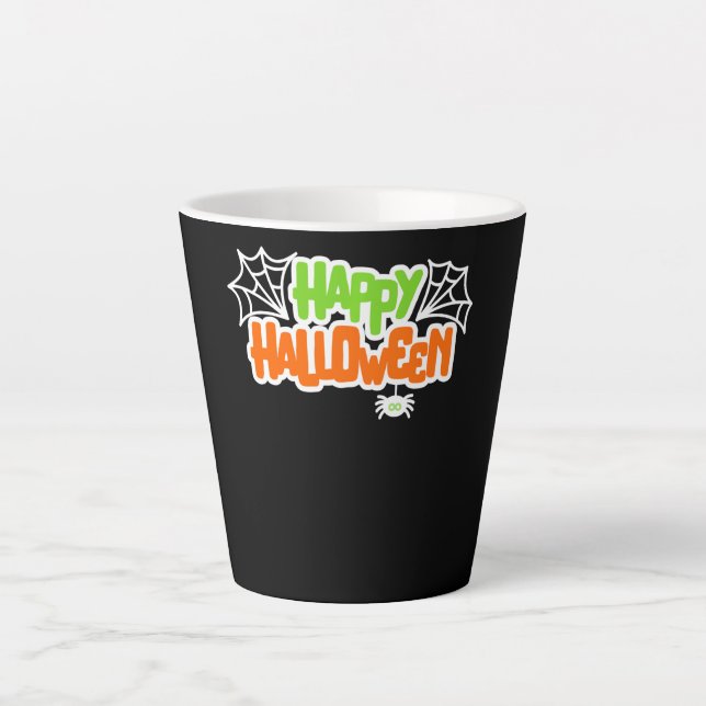 Happy Halloween Niedlich Spider Web Milchtasse (Vorderseite)