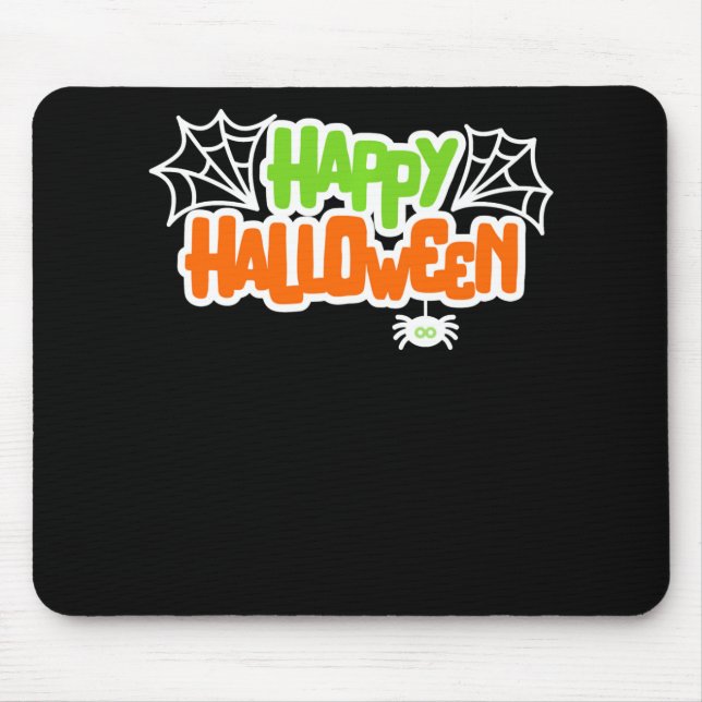Happy Halloween Niedlich Spider Web Mousepad (Vorne)