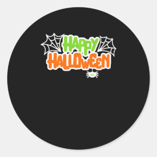 Happy Halloween Niedlich Spider Web Runder Aufkleber