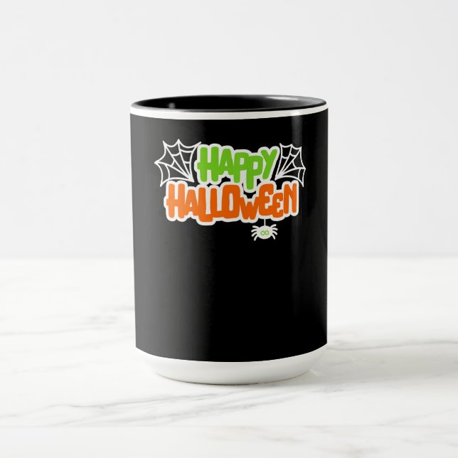 Happy Halloween Niedlich Spider Web Tasse (Zentrum)