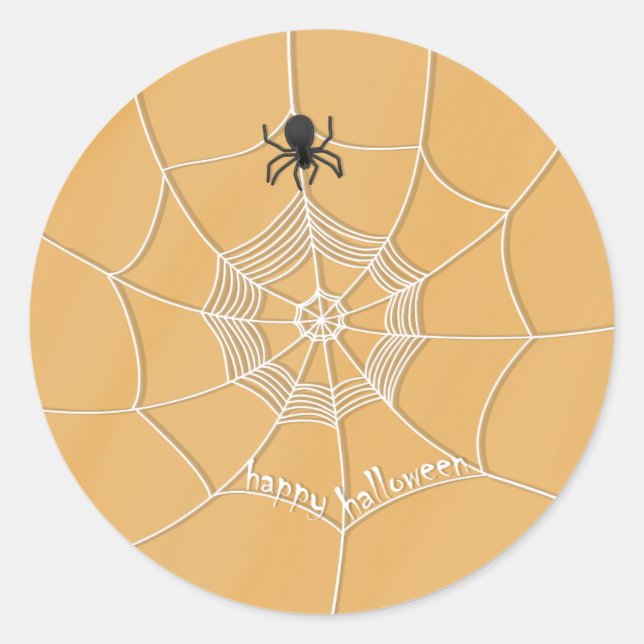 Happy Halloween Niedlich Spooky Spider Wed Runder Aufkleber (Vorderseite)