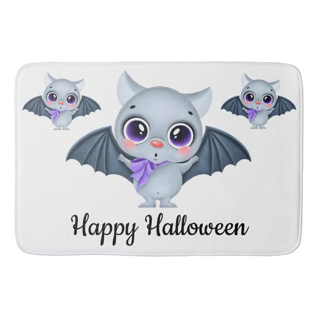 Happy Halloween Niedliche Fledermäuse Badematte (Vorderseite)