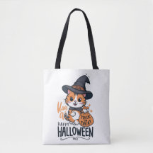 Happy Halloween - Niedliche Katze mit Trick oder T