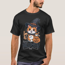 Happy Halloween - Niedliche Katze mit Trick oder T T-Shirt