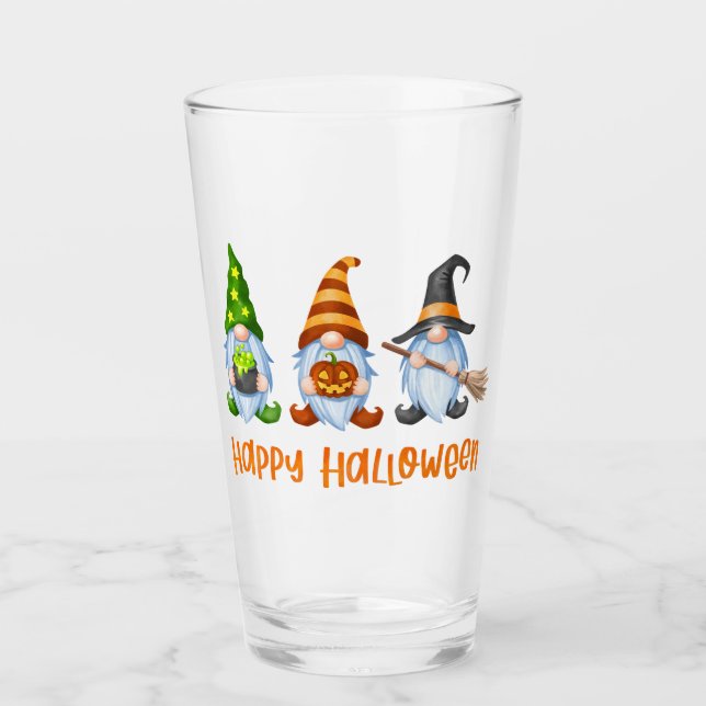 Happy Halloween Niedliche Wasserfarbenspiele Glas (Vorderseite)