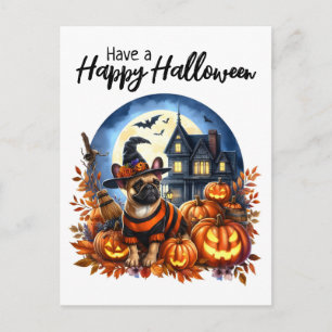 Happy Halloween, Niedlicher französischer Bulldogg Postkarte