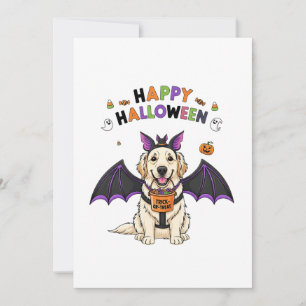 Happy Halloween Niedlicher Hundeschlitten Trick-od Feiertagskarte